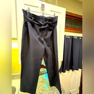 Limited crop dress, pants with belts, navy, size 14